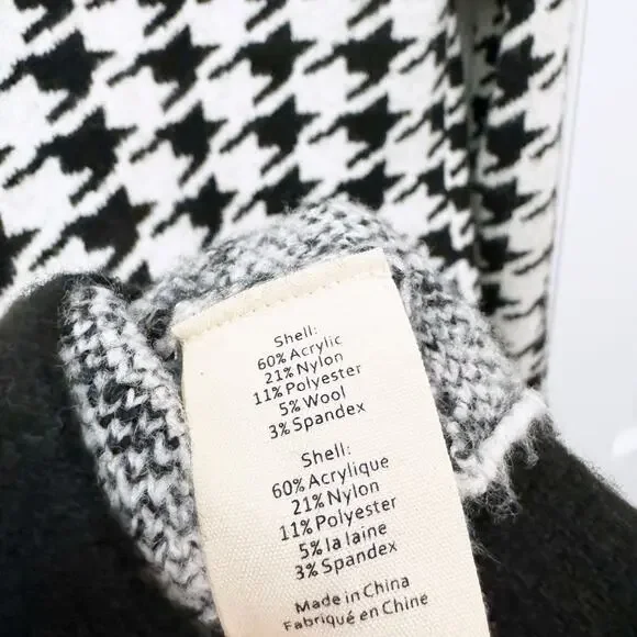 L'AGENCE Maddy Houndstooth Double Breasted Cardigan